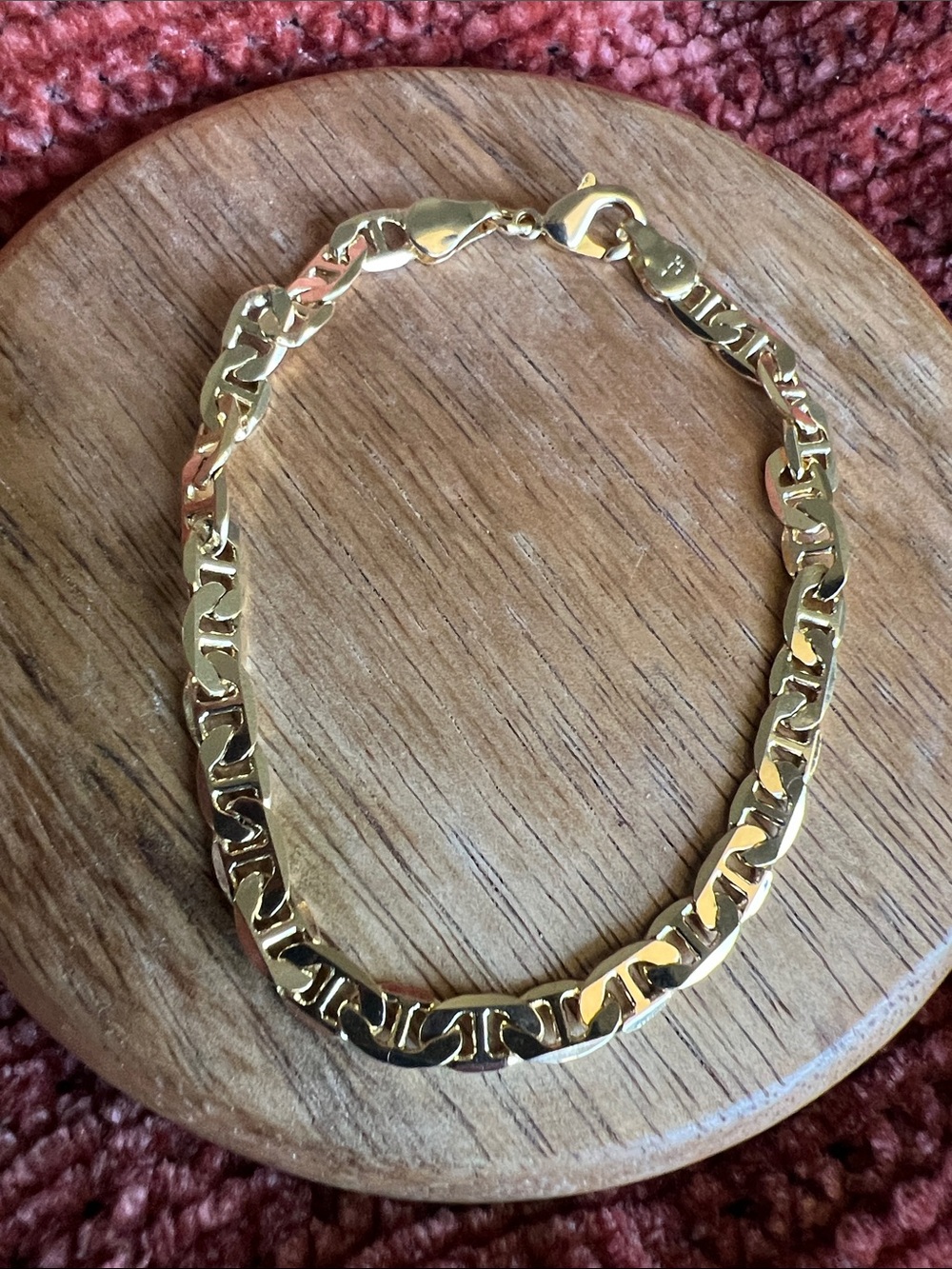 18k Gold-Filled Anchor Mariner link Style Bracelet